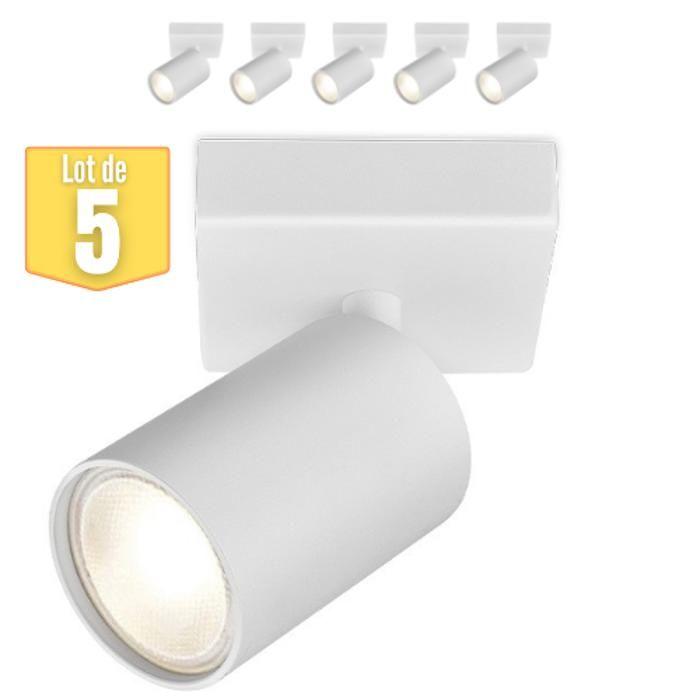 Lot de 5 Spots saillies BETA-T1 Alu GU10 35W Blanc