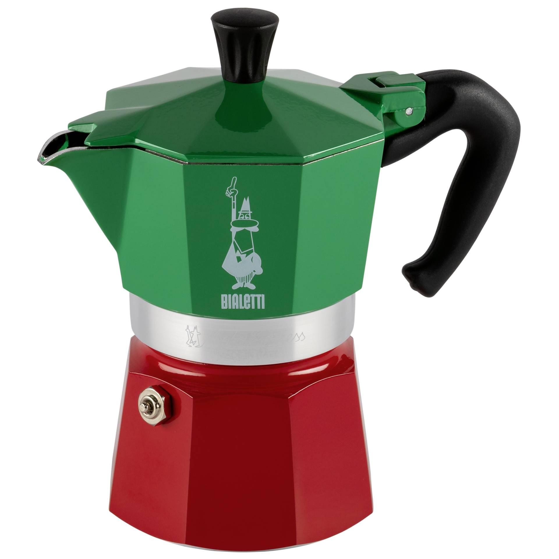 Bialetti Moka Express 3 Tassen Espressokocher Aluminium Grün/Rot - Bild 10