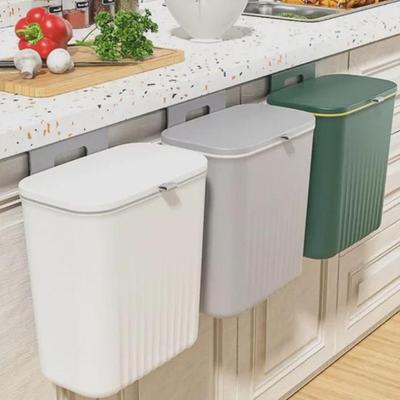 Large Capacity Wall-Mounted Kitchen and Bathroom Trash Can with Flip Lid