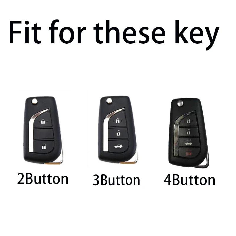 Carbon Fiber Car Flip Key Case Cover Shell Fob For Toyota Hilux Yaris RAV4 Corolla Avensis Aygo Verso Scion TC Auris Accessories