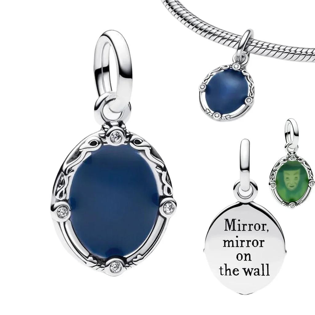 Blau Spiegel Leuchtend Hängende Charms Kupfer Mond Blume Schmetterling Perlen Charms Für Original DIY Armband Feiner Schmuck