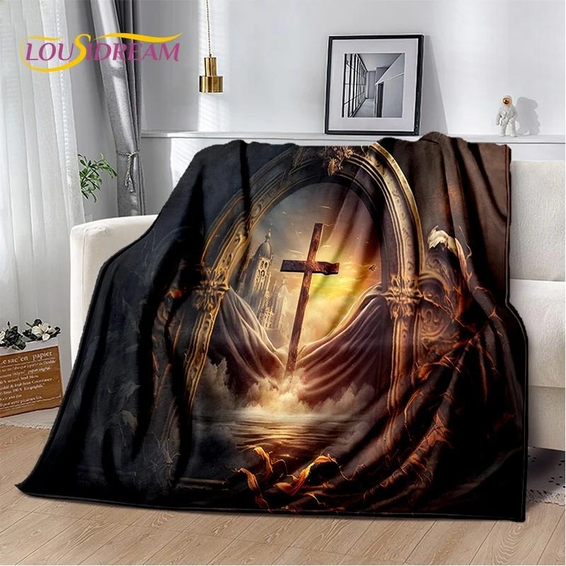 3D Pray Holy Bible Cross Jesus Soft Flannel Blanket for Bed Bedroom Sofa Picnic,Throw Blanket for Cover Outdoor Leisure Nap Gift