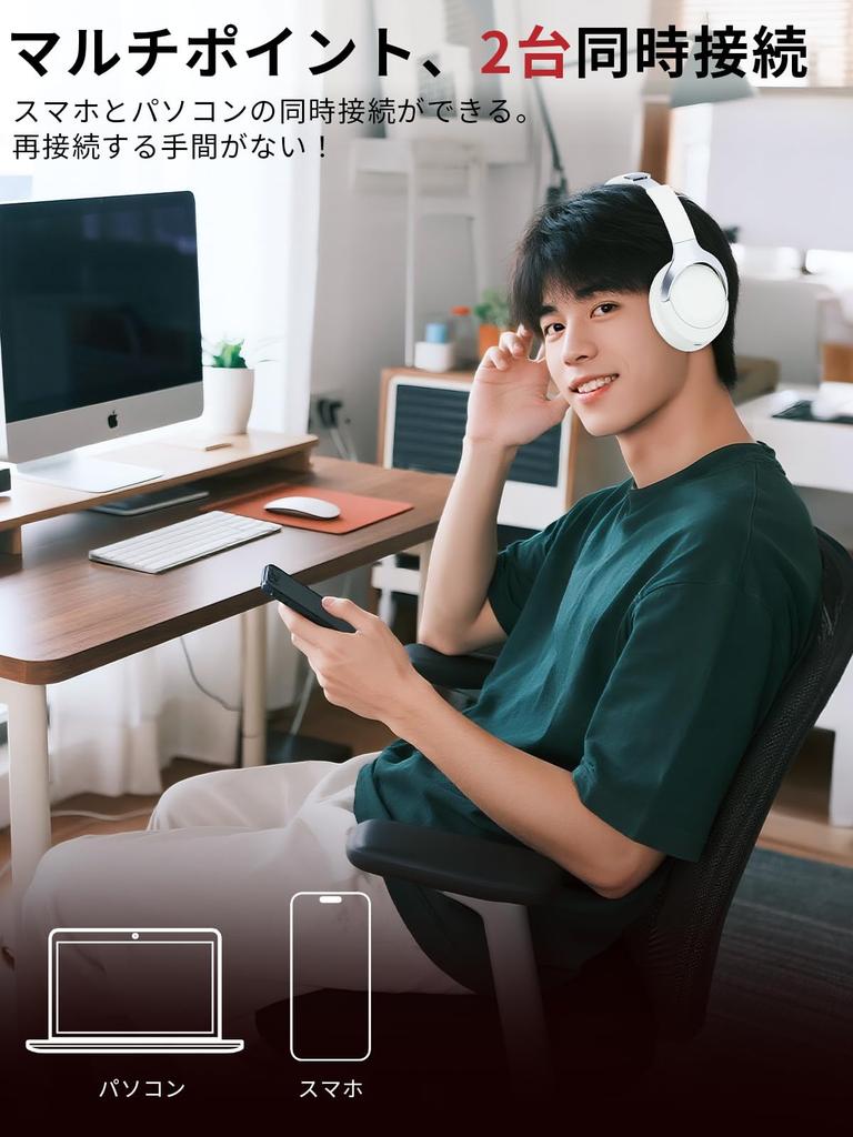 Earaku J137 Bluetooth Noise Cancelling Headphones [Reduces Noise & Focus On Music] Wireless ANC Over-Ear Headphones with Bluetooth 5.4/3.5mm Connectio