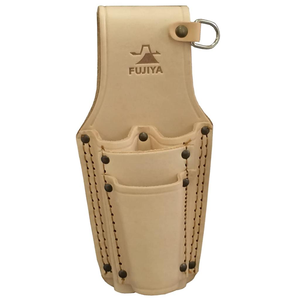 Fujiya Premium Leather Pliers Holder (2-Tier Pliers/Screwdriver Holder with D-Ring) Made In Japan, LP-4D
