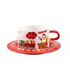 Ceramic Christmas Coffee Cup and Saucer Gift Box Set Restaurant Home Mug Tea Cup Afternoon Tea Cup and Saucer