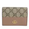 Used Bifold Wallet 658610 GG Marmont GG Supreme Canvas/leather Dusting Pink Beige By Color