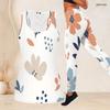 Women Plus Size Floral Printed Two Piece Set Scoop Neck Sleeveless Longline Tank Top Fitted Pants