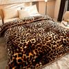 Luxury Leopard Print Winter Blanket for Bed Thickened Warm Plush Weighted Blankets for Sleeping Queen Size Soft Winter Comforter