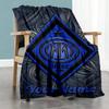 Inter Milan Personalized Text Blanket Multi-purpose Customizable Blanket Ultra-Soft Perfect for Nap Chair Office Chair Couch Ideal for All Seasons