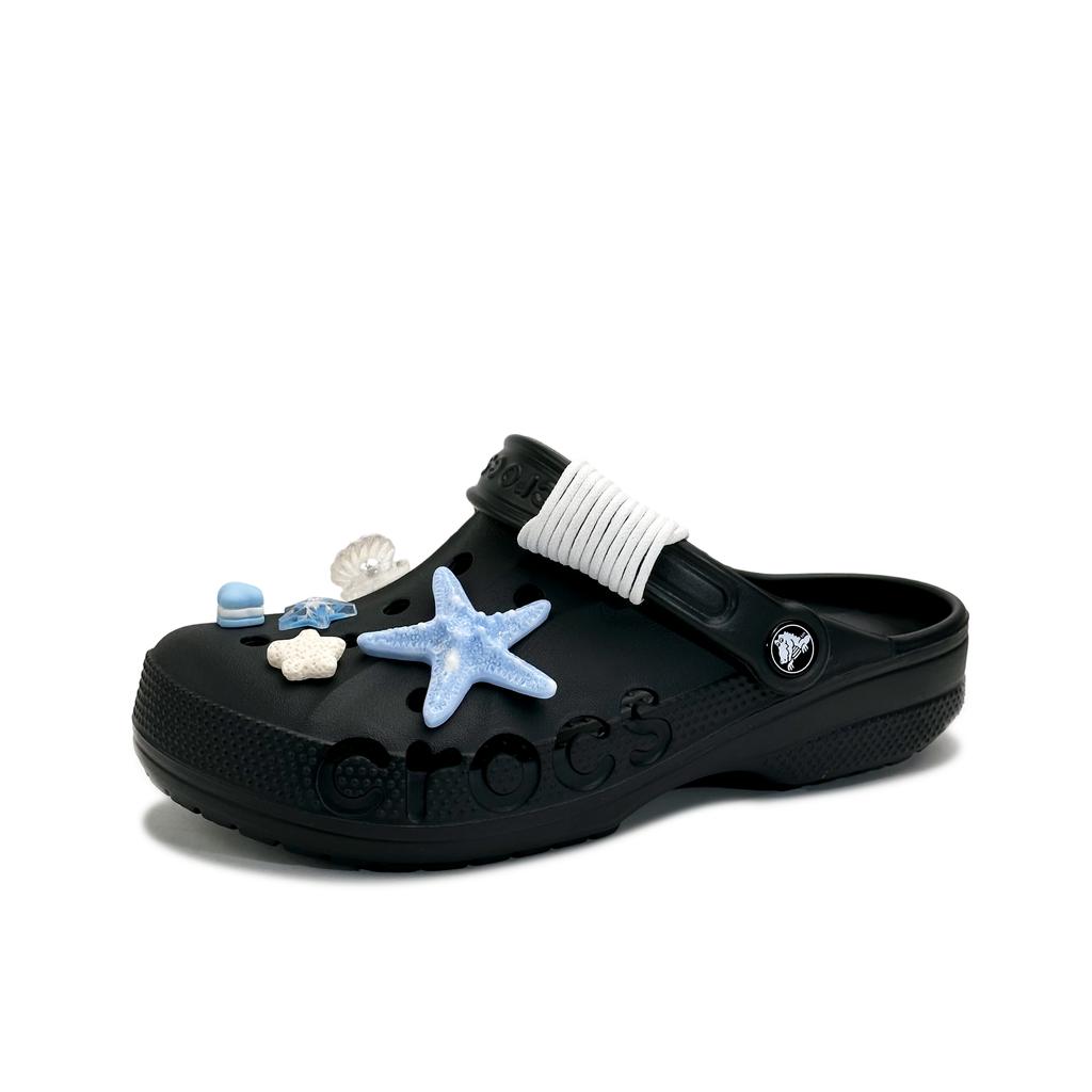 Crocs Baya EVA Starfish Fresh and Simple Fashionable and Versatile Everyday Casual Hole Shoes Same for Men and Women Black