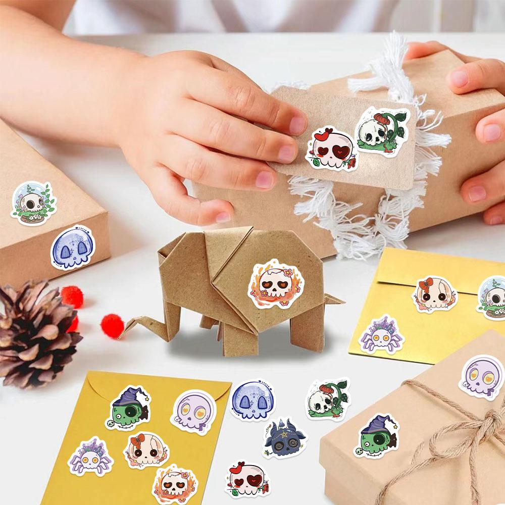 500 Sheets/roll Roll Tape Hot Spots Groovy Skull Handbook Material Decorative Envelope Mouth