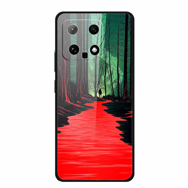 Starry Sky Tempered Glass Phone Case for Xiaomi 14 - Unisex Model, Hot Seller