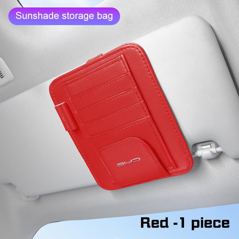 

For BYD Song Plus Yuan Pro Tang EV F0 F3 Han Car Sunshade Storage Bag Bill Pen Business Card Holder Organizer Sunglasses Clip