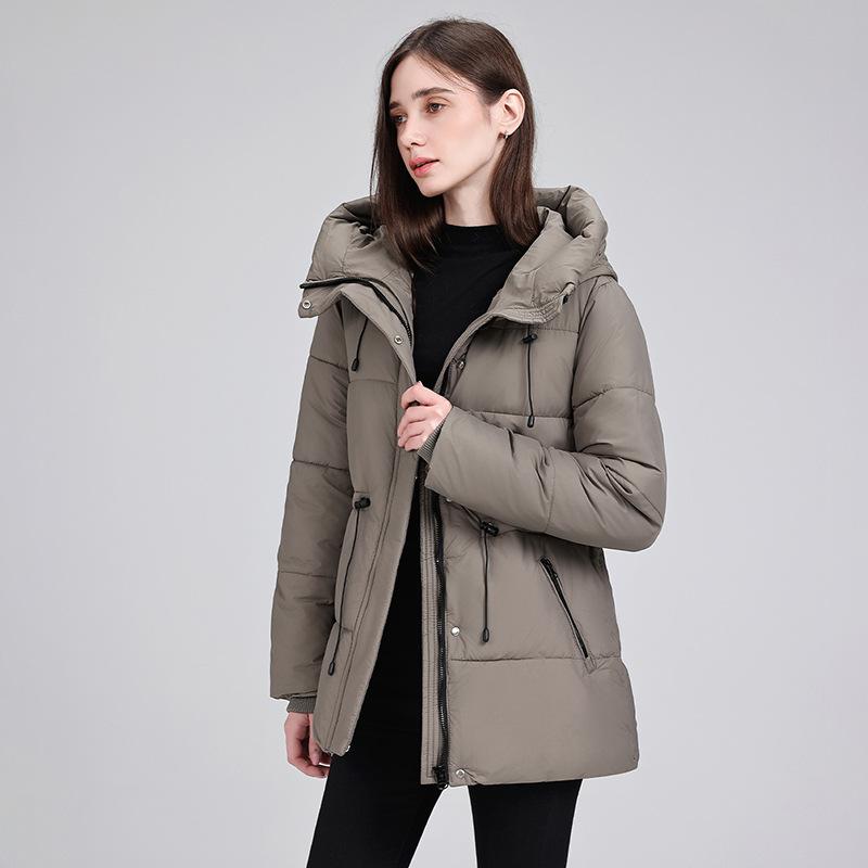 YYFS Damenmode Casual Herbst Winter Einfarbig Druck Langarm Jacken & Mäntel Daunenmäntel