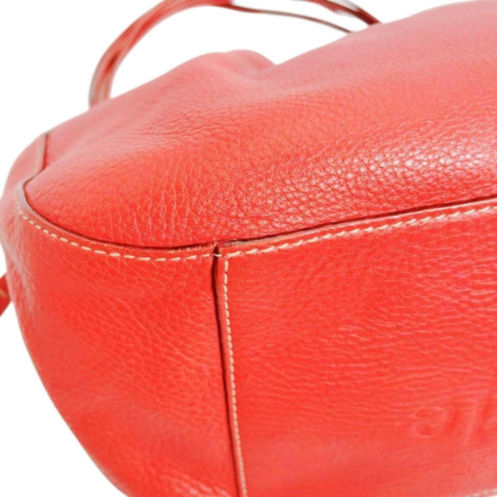 Kate Spade Drawstring type Handbag leather Red Women Used