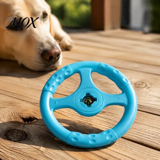 Bite Resistant Puppy Teething Toys Dogs Floating Toy, Interactive Dog Toy with Bell, Steering Lightweight Chewable Training Equipment Wheel