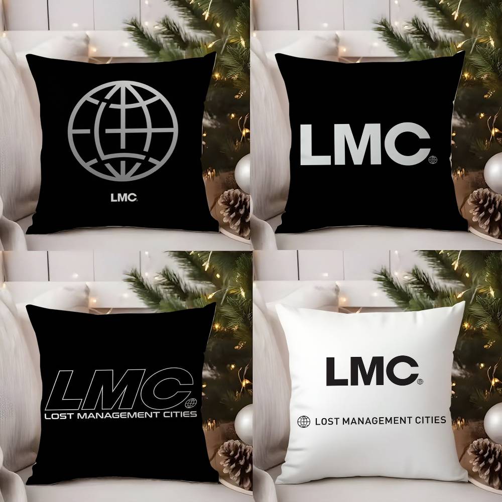 Classic Korea Brand L-Lmc Pillow Case Home Dorm Chair Back Short Plush Double-Sided Printing Office Nap Time Cushion Cover