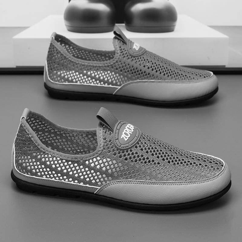 Fashion 2025 Hot Sale Men Loafers Shoes Breathable Slip On Mens Shoes Lightweight Flat Sneakers Men Walking Shoes Outdoor Mesh Footwear