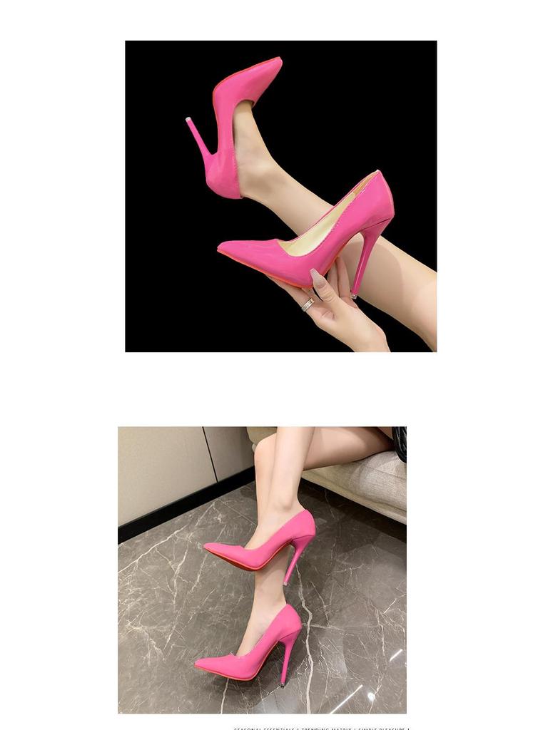 Popular Women's Red Bottom High Heels, Size 35-50, 12cm Stiletto, Large Size Professional Wedding Shoes