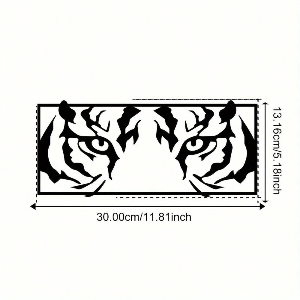 

1pc Tiger Iron Art Wall Decor Handmade Metal Sculpture for Living Room Bedroom Outdoor Unique Animal Ornament Home Accent TY6065 чорний