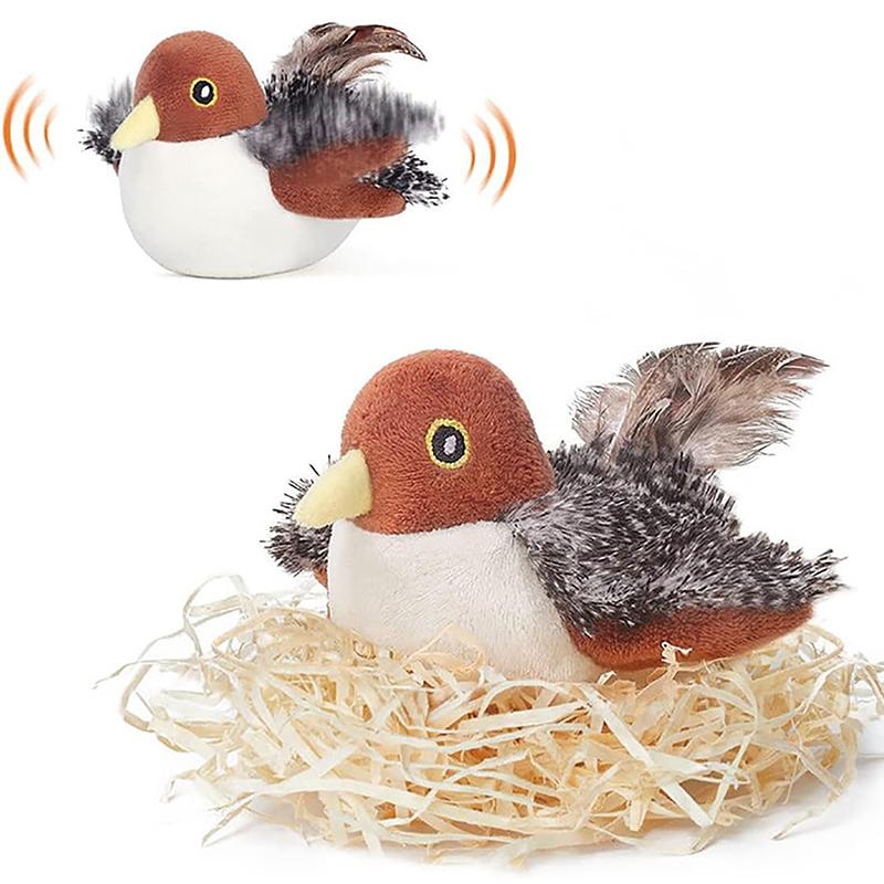 

Interactive Cat Toys Flapping Bird Cat Toy Flying Wings Sparrow Catnip Toys Vivid Chirpi]ng Simulation Bird Interactive Cat Toy