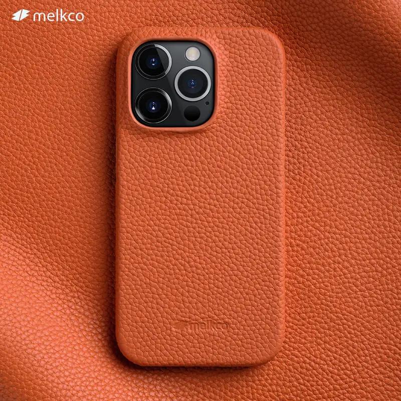 Melkco Genuine Leather Phone Case for IPhone 16 Pro Max 17 16e 15 Plus 14 13 Mini 12 11 X Xs Max First Layer Cowhide Hard Cover