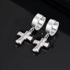 Stylish Cross Dangle Earrings for Men Boys,Stainless Steel Cross Huggies Hoop Earring,Trendy Jewelry Gifts