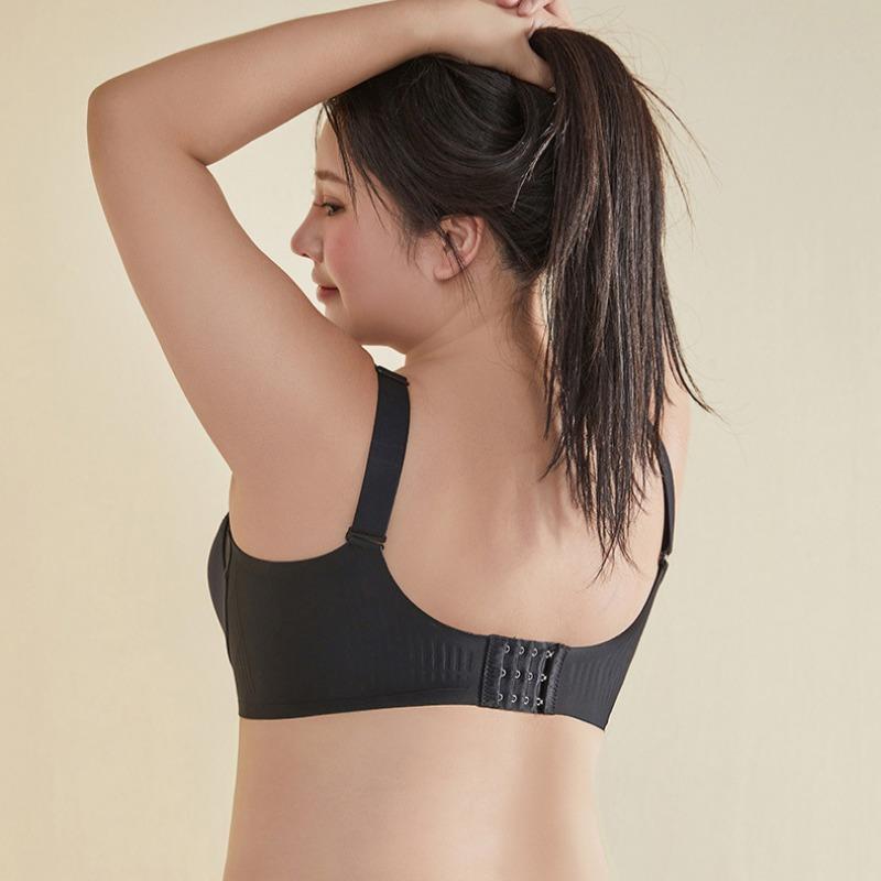 Seamless Large-chested Minimizing Bra with Wide Shoulder Straps Anti-sagging and Lace Stitching for Large Sizes