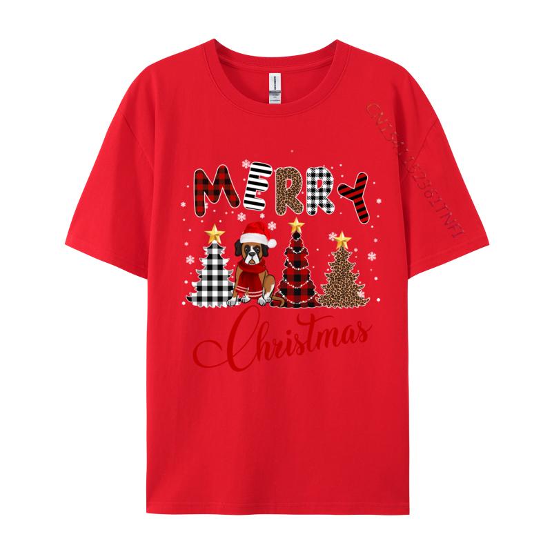 Świąteczny T-shirt z Psem Świętego Mikołaja Męski Humorystyczny Bawełniany T-shirt Męska Odzież T-shirty z Czapką Świętego Mikołaja Czarne Podstawowe T-shirty Męski T-shirt