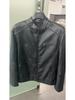 Cross2024 Autumn European & American Men's Stand Collar Motorcycle Leather Jacket