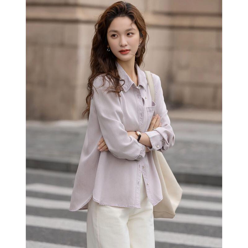 

DEMANA Breathable Lyocell Loose Fit Lapel Shirt L