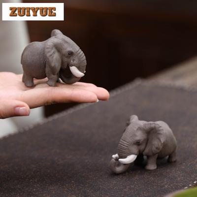 Yixing Zisha Slon Čajový mazlíček Ručně vyrobený Šťastný model Čajová figurka Hračky na hraní Čajová socha Ozdoby Potřeby na čajový stolek Dekorace