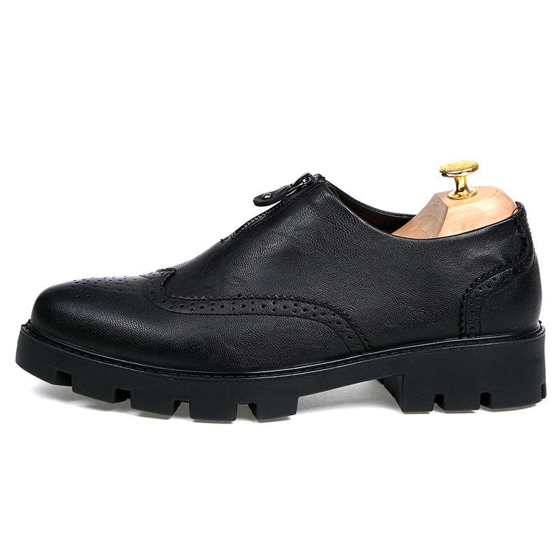 

Мужские формальные туфли из кожи с острым носком — тренд весны/осени, толстая подошва, британский и корейский стиль Size 41