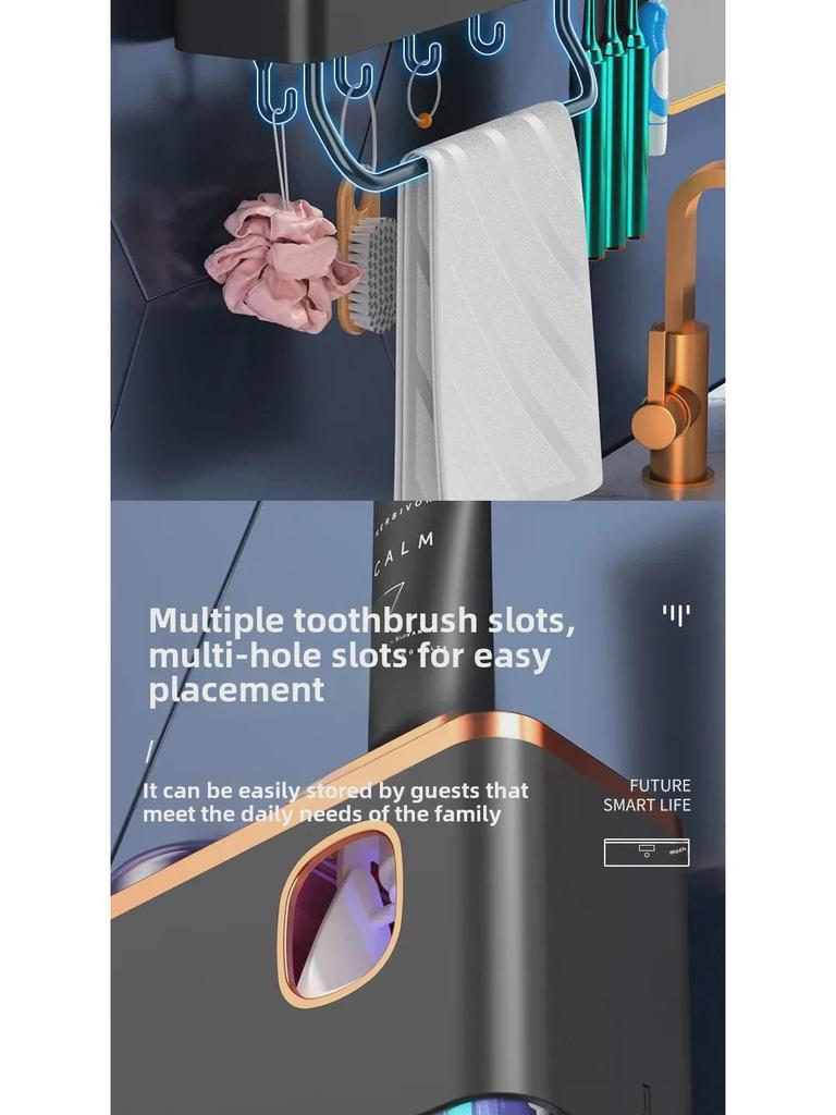 Wall-Mounted Multi-Functional Toothbrush Sterilizer and Holder