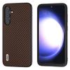 ABEEL For Samsung Galaxy S23 FE Leather Coated PC+TPU Case Carbon Fiber Texture Phone Cover