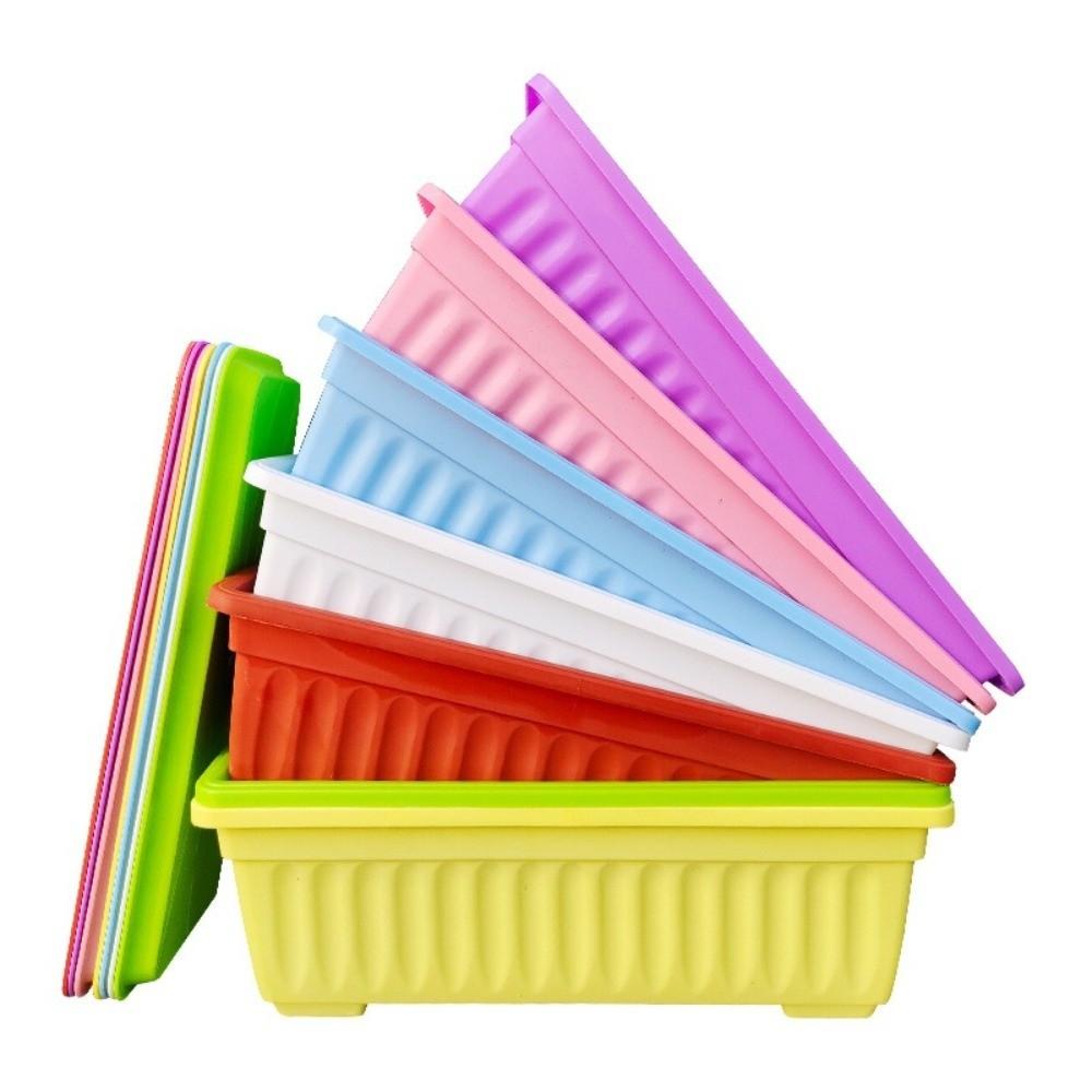 Colorful Rectangular Flower Pot Plastic Vegetable Planting Container Quality Garden Planter  Patio