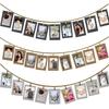 10 Pcs 2M Rope DIY Kraft Paper Picture Frame with Clips Picture Photo Frame  Home