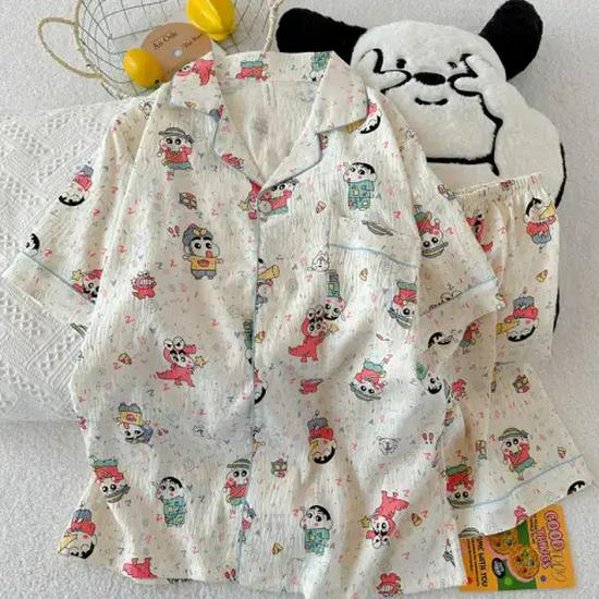 Nuovo Set Pigiama Estivo da Donna in Cotone Nuvola - Carino a Maniche Corte con Pantaloncini