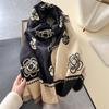 Sciarpa invernale in cashmere da donna, pashmina floreale, scialli e stole di marca di lusso, sciarpa, hijab, stole da viaggio, coperta calda