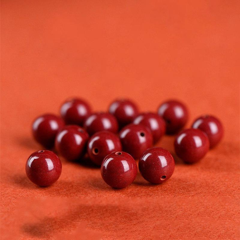20pcs Natural Raw Cinnabar Round Beads Beautiful Multicolor Beads Handmade Diy Bracelet Necklace Jewelry Handmade Lucky Beads Accessories