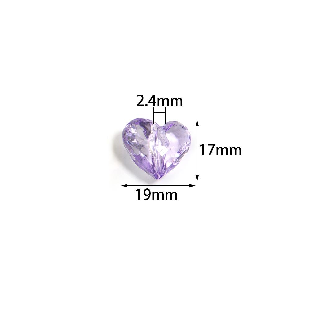 20Pcs 17x19mm Colored Acrylic Cut Heart Beads Large Hole Loose Beads For DIY Fashion Bracelets Phone Chain Making Accessories