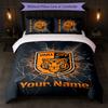 Hull City Individueller Name Text Bettwäsche Set 1 Bettbezug + 2 Kissenbezüge Fußball Logo Personalisierte Geschenk für Besonderen Anlass Schlafzimmer Dekor