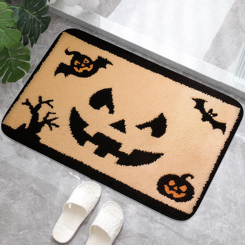 Moonnight Kitten Printed Bathroom Anti Slip Floor Mat, Washbasin Absorbent Foot Mat, Shower Room Small Carpet, Bathroom Door Mat