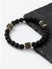 Mountain Stone Black Bead Bracelet for Men,8mm Black Agate Beaded Bracelet,Trendy Jewelry GIft