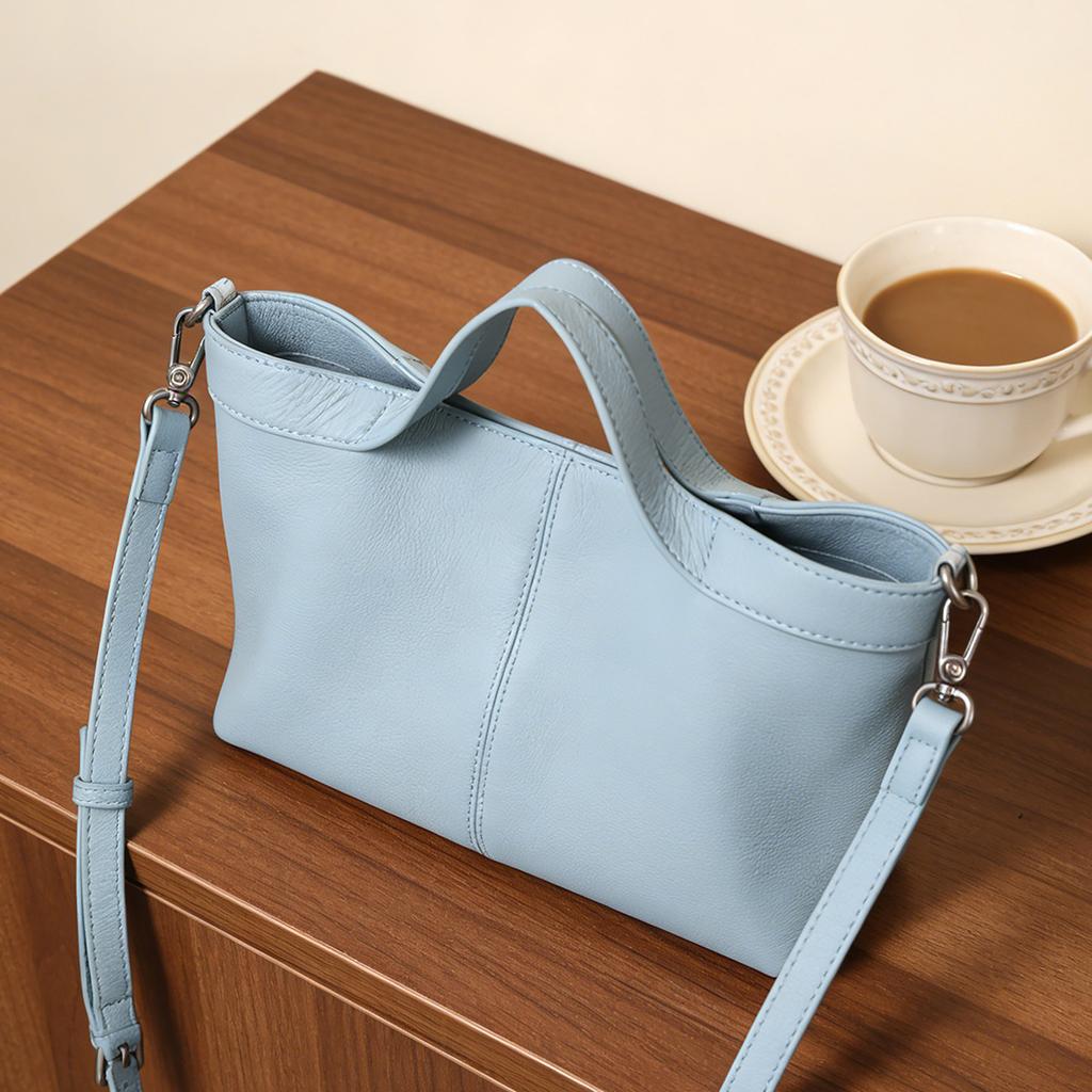 Große Echtleder-Tragetasche, Einzel-Schultertasche, Pendler-Crossbody-Tasche