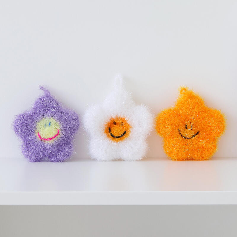 Handmade Double-layer Flower Acrylic Smile Washcloth Set