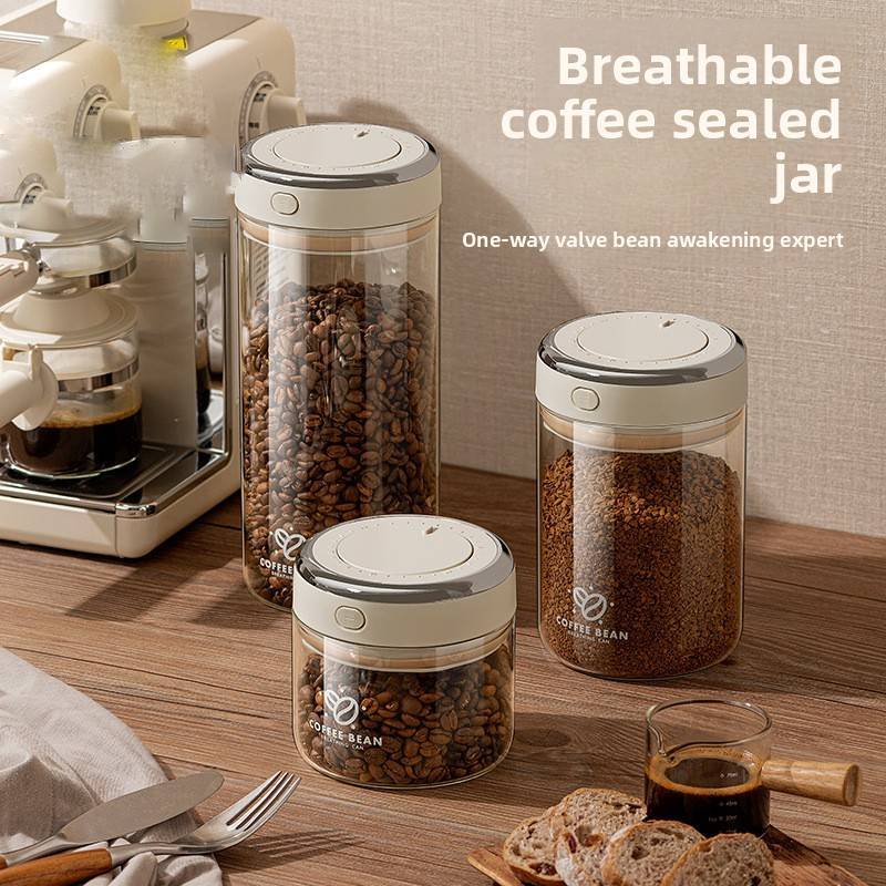 Modern Minimalist Vacuum Coffee Bean Storage Container With Sealed Lid For Freshness