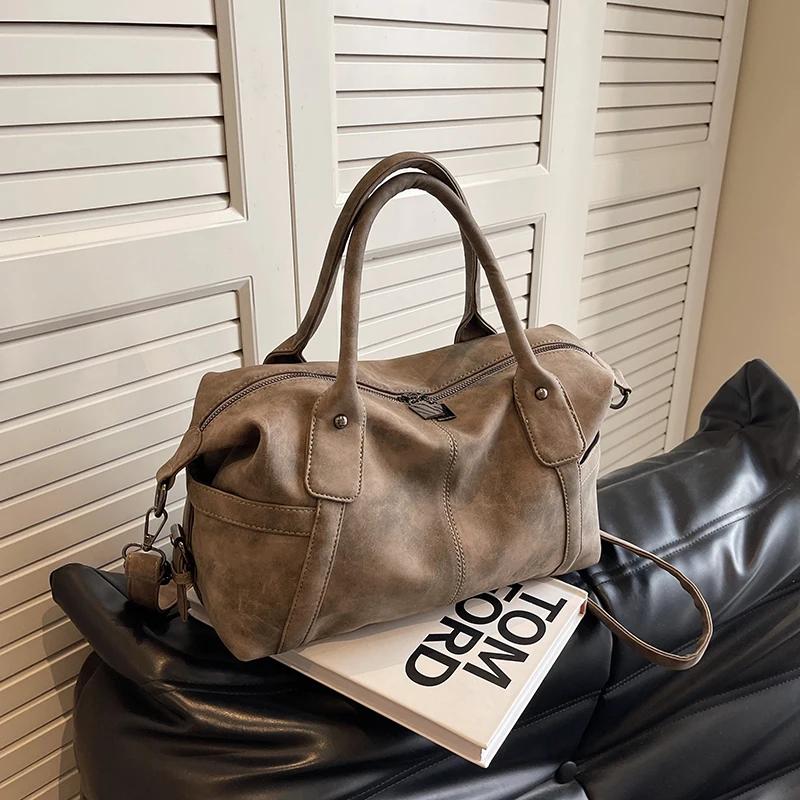 Retro Design PU Leather Shoulder Bags for Women Korean Fashion High Capacity Armpit Bag Female Crossbody Bag Tote Handbags