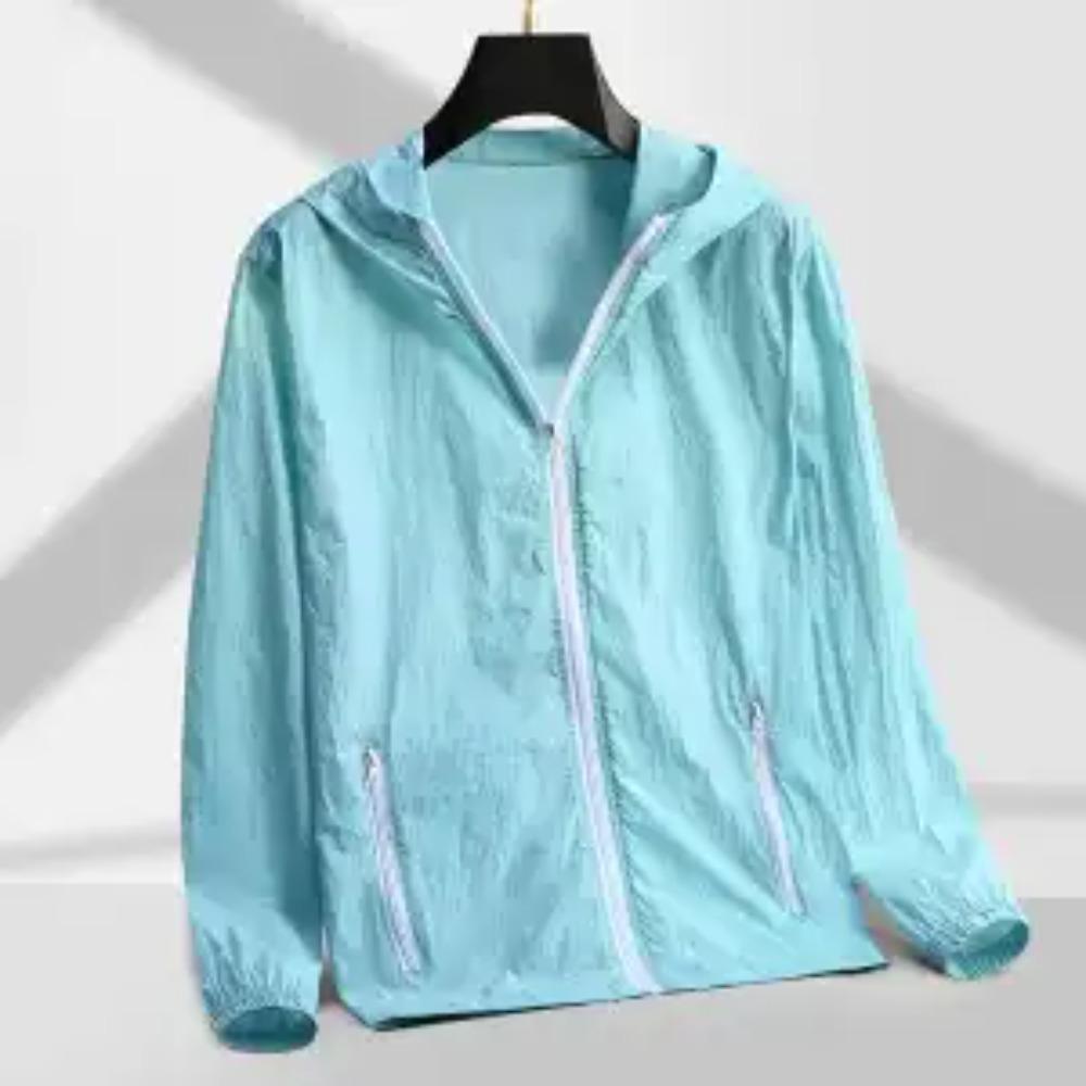 Sunscreen Clothing Men Women UV Resistant Short Solid Print Zipper Pockets Hood Breathable Loose Summer Skin Clothing Thin Coat