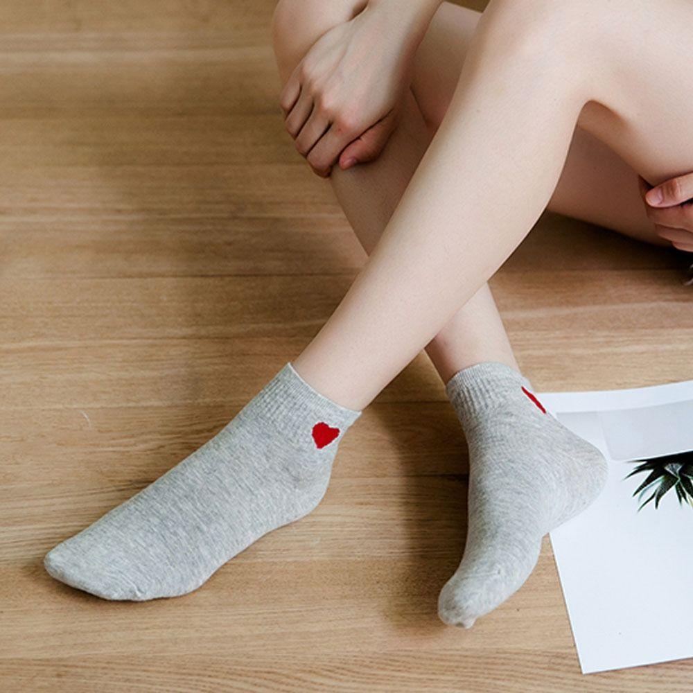 

Breathable Embroidery Cotton Korean Style Socks Ankle Socks Love Heart Shape Women s Hosiery